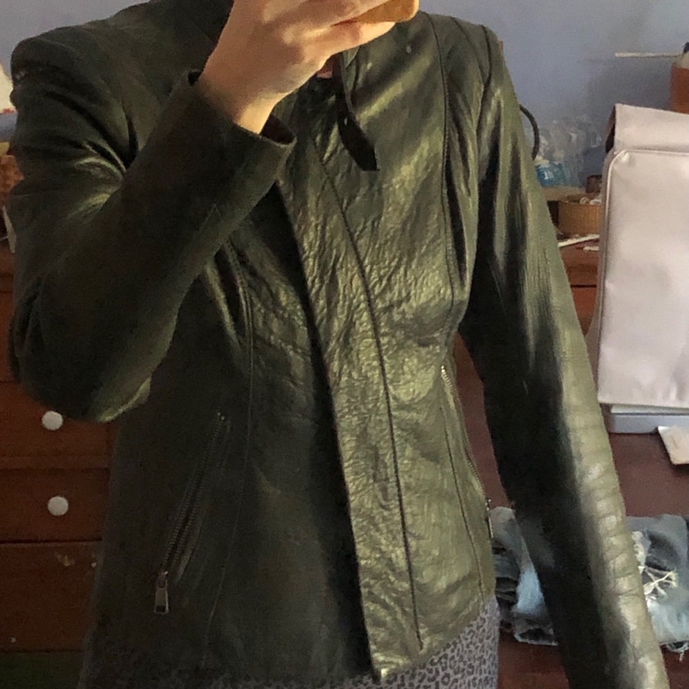 Green Leather Jacket - image 4